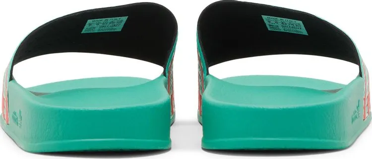 Adidas Adilette Slide 'Hi-Res Green Turbo' Sandals, Green