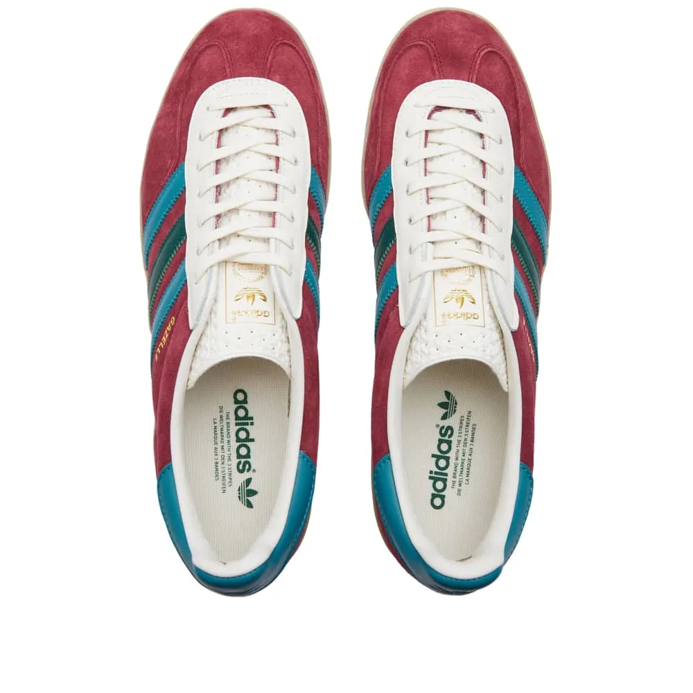 Adidas Gazelle Indoor Sneakers, Burgundy/Blue/White