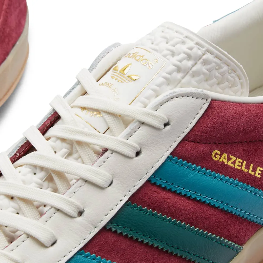 Adidas Gazelle Indoor Sneakers, Burgundy/Blue/White