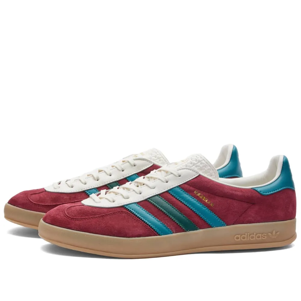 Adidas Gazelle Indoor Sneakers, Burgundy/Blue/White