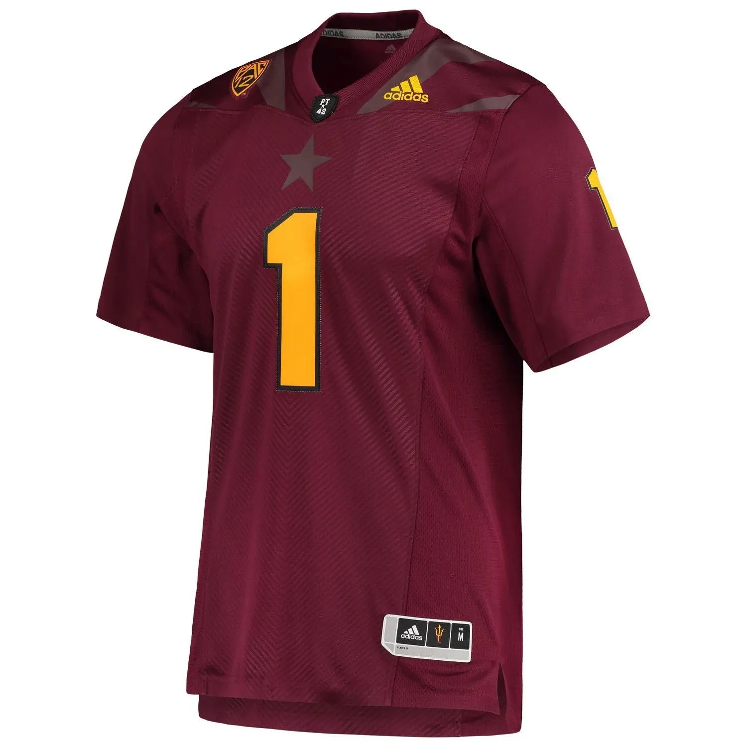 adidas Men's #1 Arizona State Sun Devils Team Premier Maroon Football Jersey