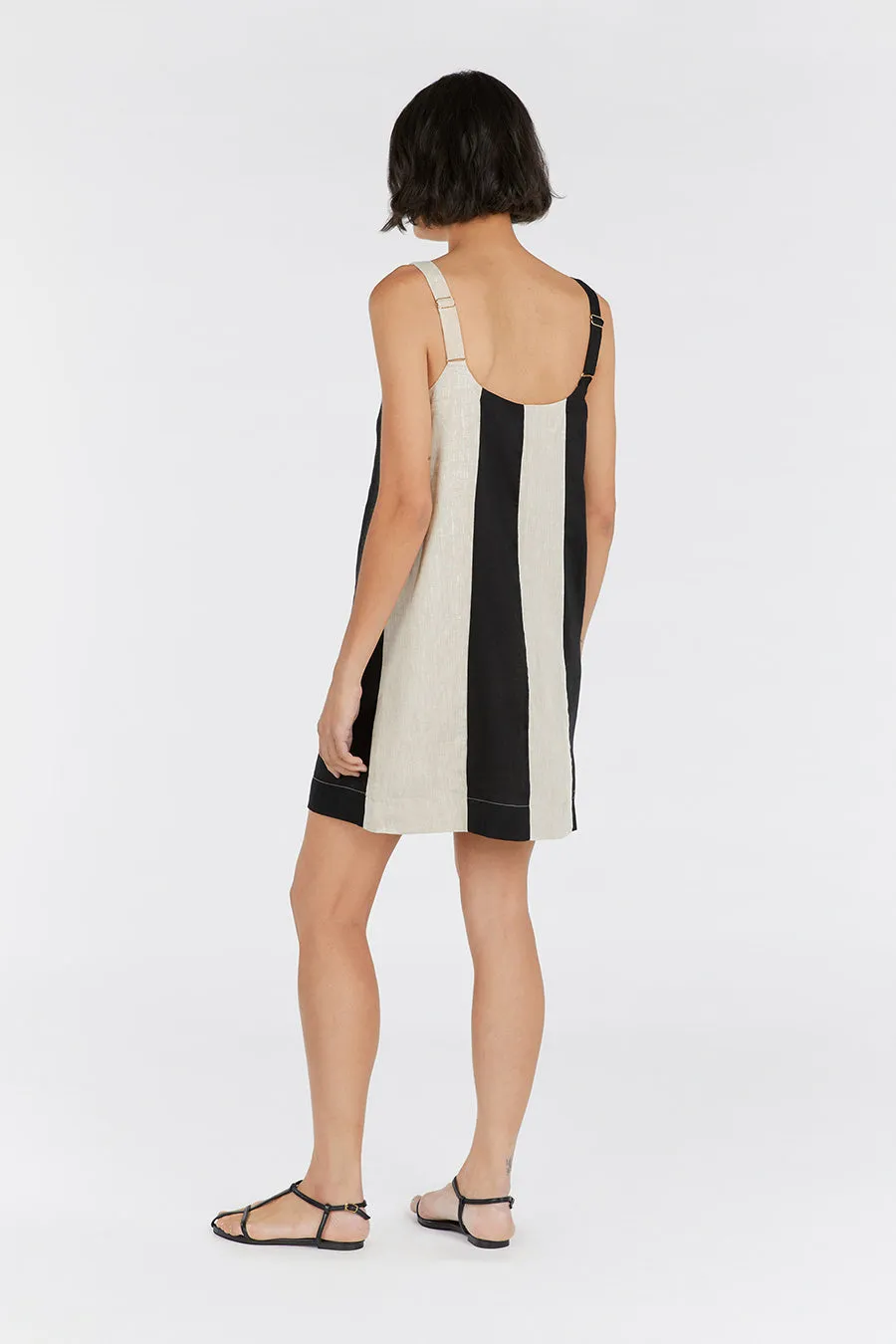 AGI NATURAL COLOUR BLOCK MINI DRESS