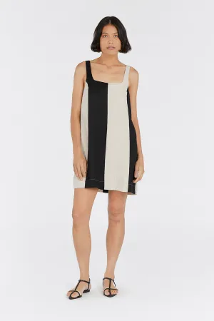 AGI NATURAL COLOUR BLOCK MINI DRESS