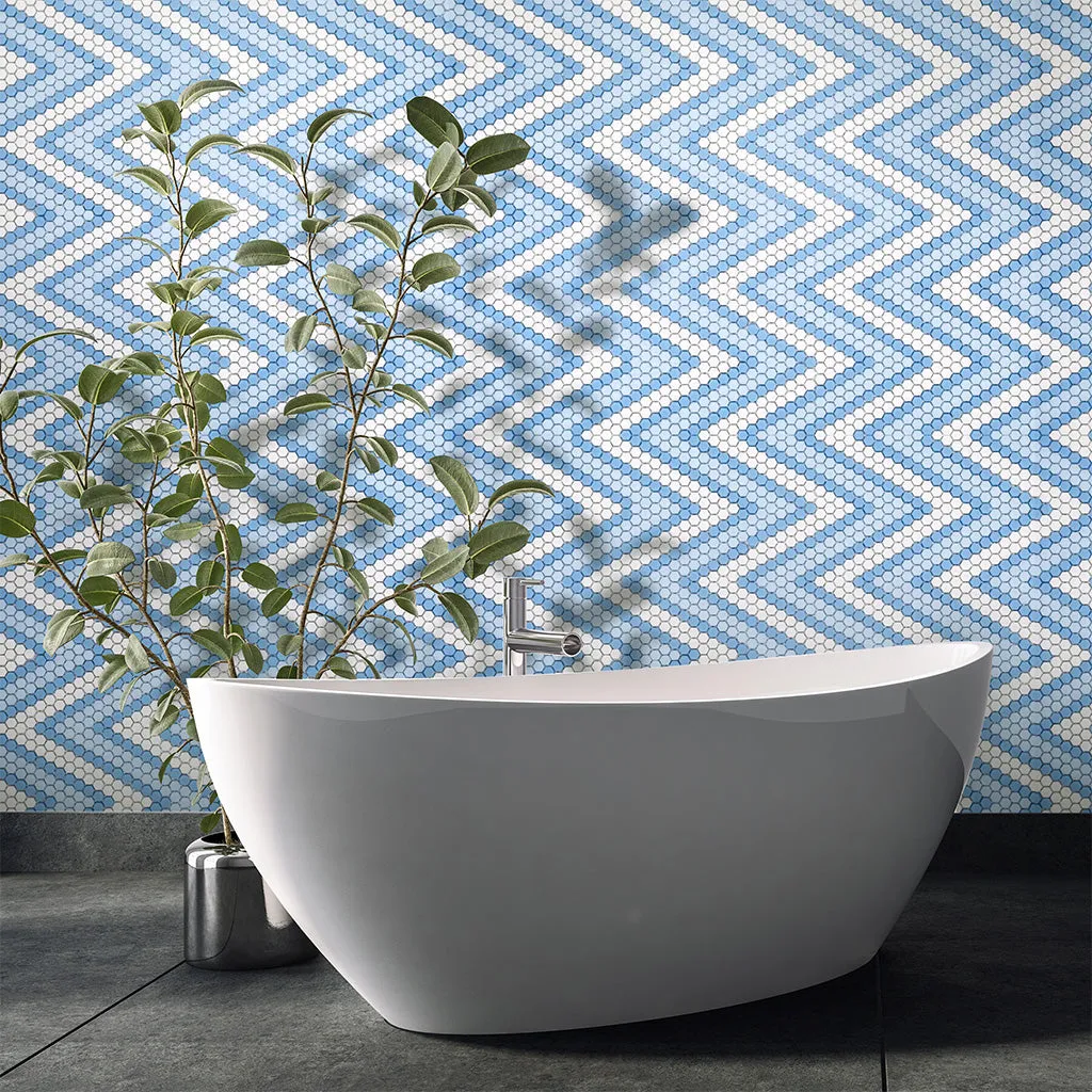 Amiens Coastal, Hexagon Mosaic - Glass Tile