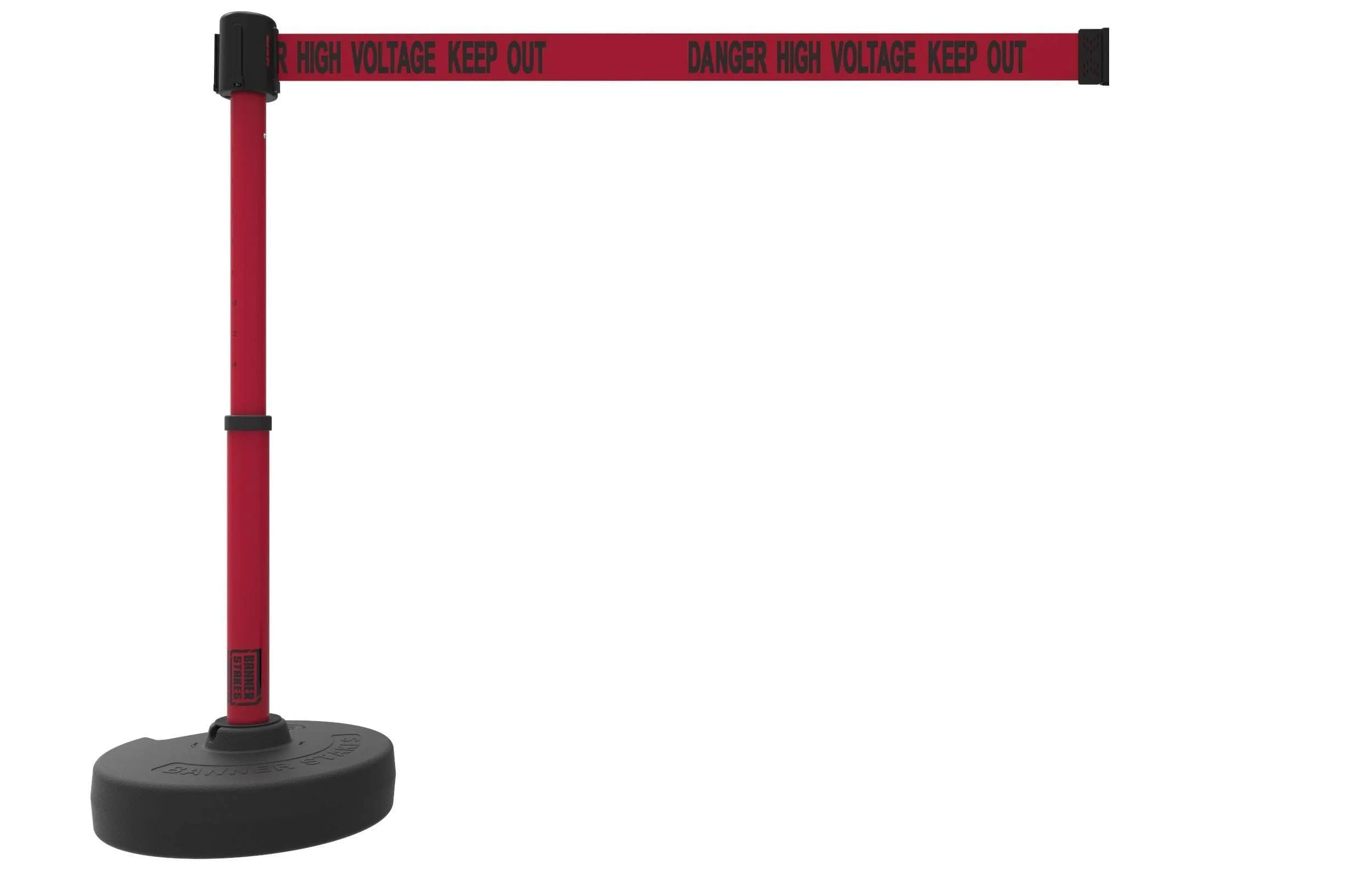 Banner Stakes PLUS Line Stanchion with 15 ft Belt Head, Stake, and Base