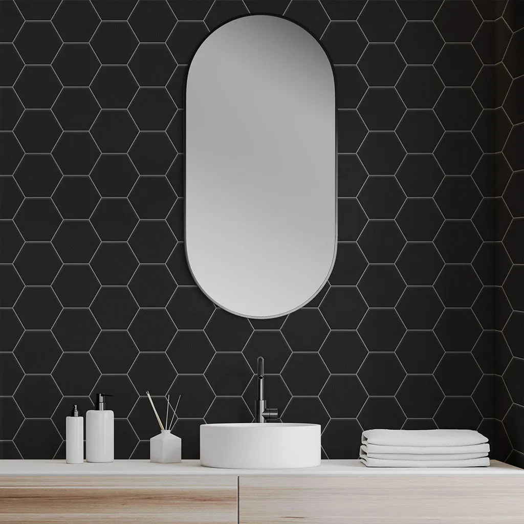 Basic Black, Hexagon - Porcelain Tile