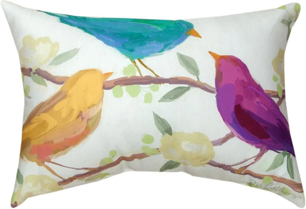 Bird Song Indoor-Outdoor Rectangle Pillow by Martha Collins©|2 Sizes