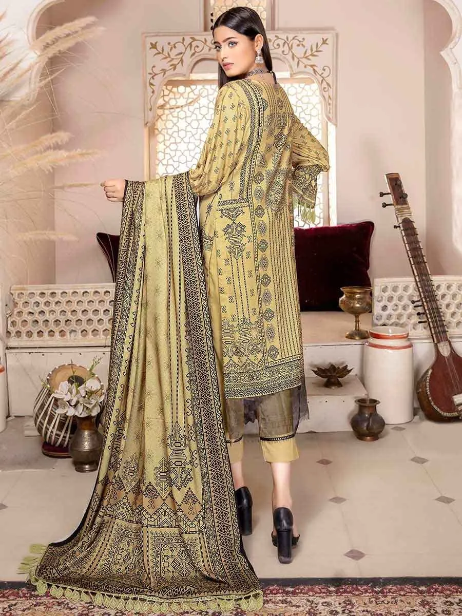 Blossom By Aalaya Unstitched Print and Embroidered Winter Pakistani Suit