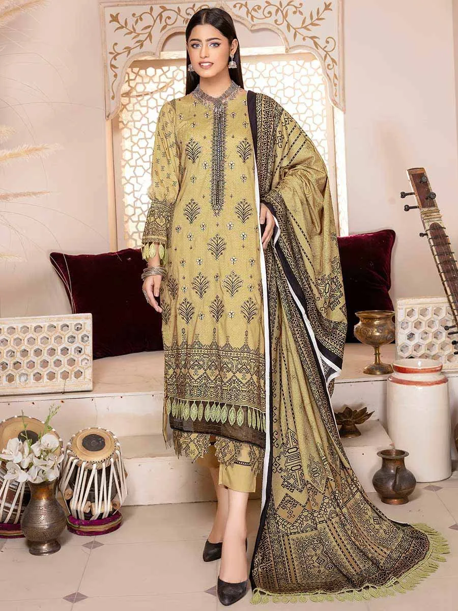 Blossom By Aalaya Unstitched Print and Embroidered Winter Pakistani Suit