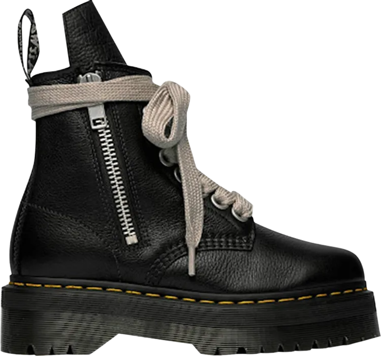 Boots Dr. Martens x Rick Owens Wmns Strobe 1460 Quad Sole Jumbo Lace Boot Black, black