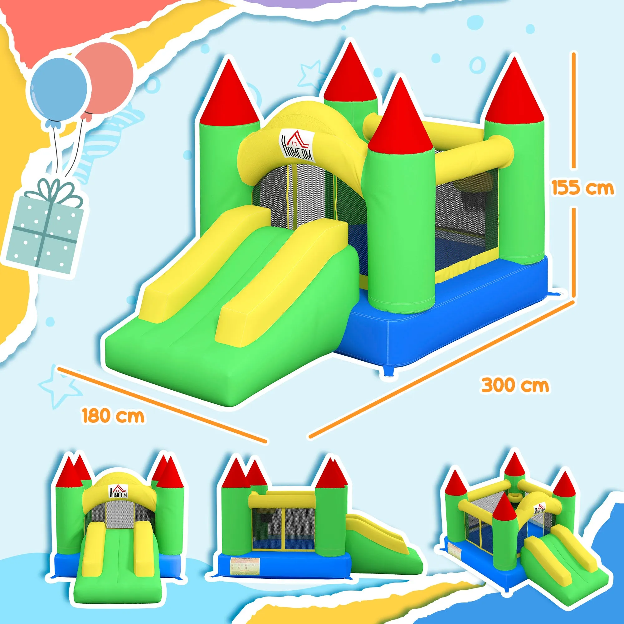 Bouncy Castle with Slide Inflatable Bouncer Kids Jumper Bounce Castle