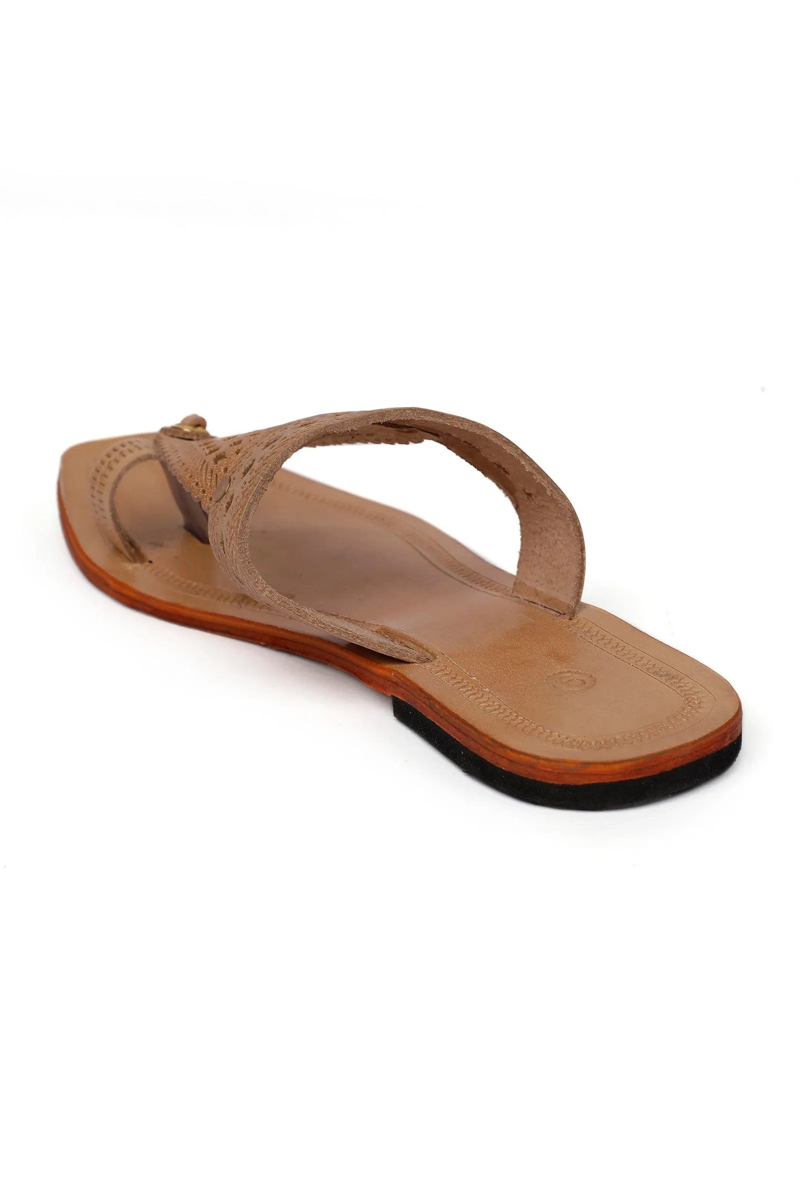 Brown Handcrafted Pure Leather Kolhapuri Flats