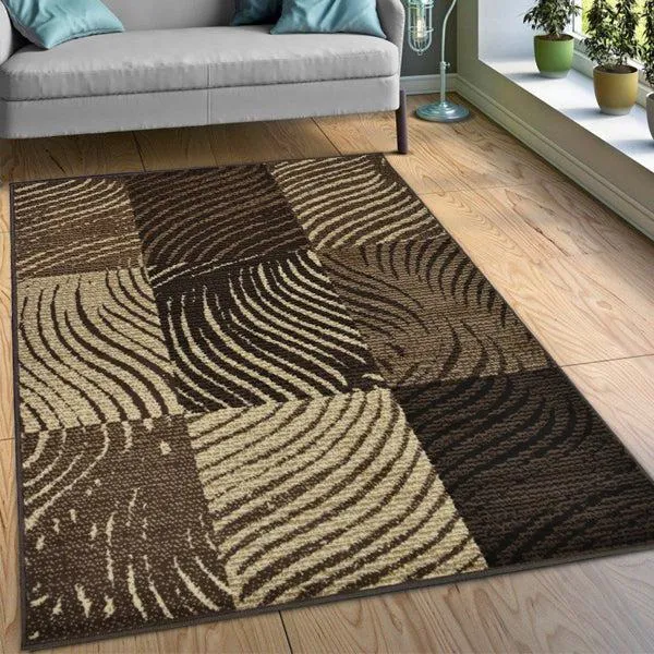 Choco Vintage Checked Rug - Texas