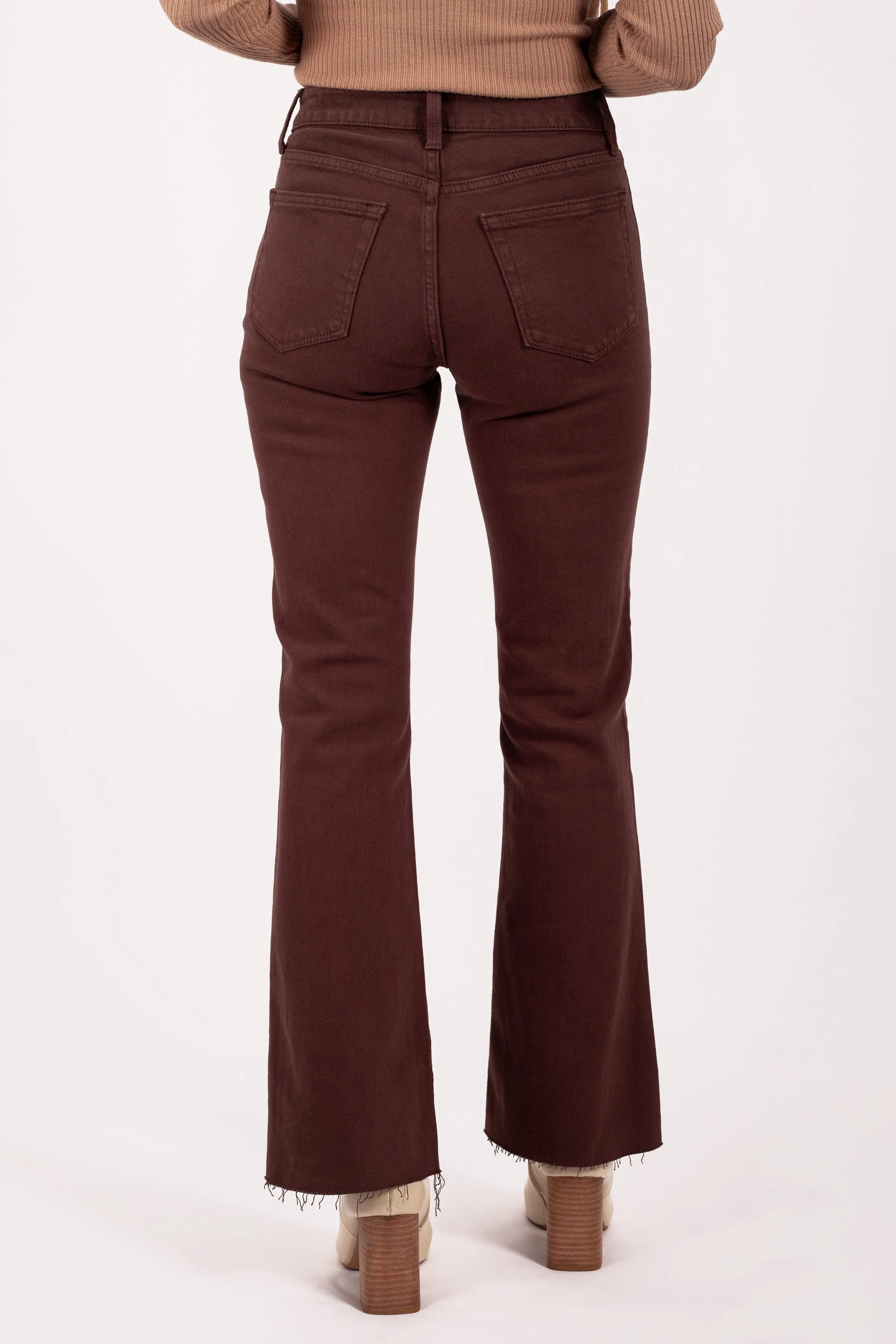 Chocolate High Rise Flare Denim - FINAL SALE