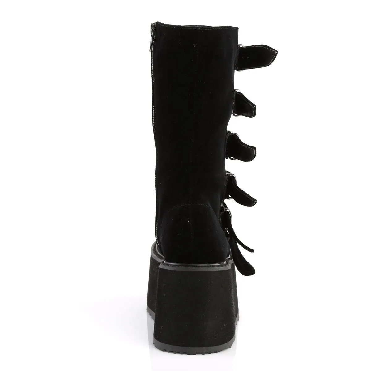 Demonia DAMNED-225 | Black  Velvet Mid-Calf Boots