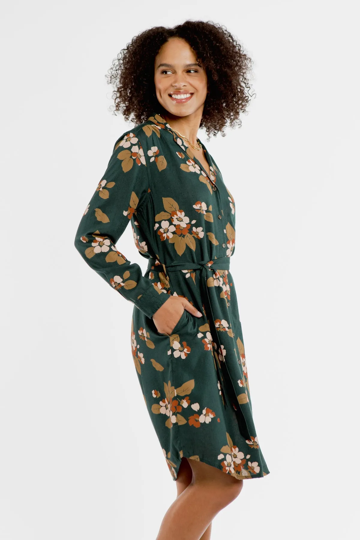 Emery Shirt Dress / Forest Floral