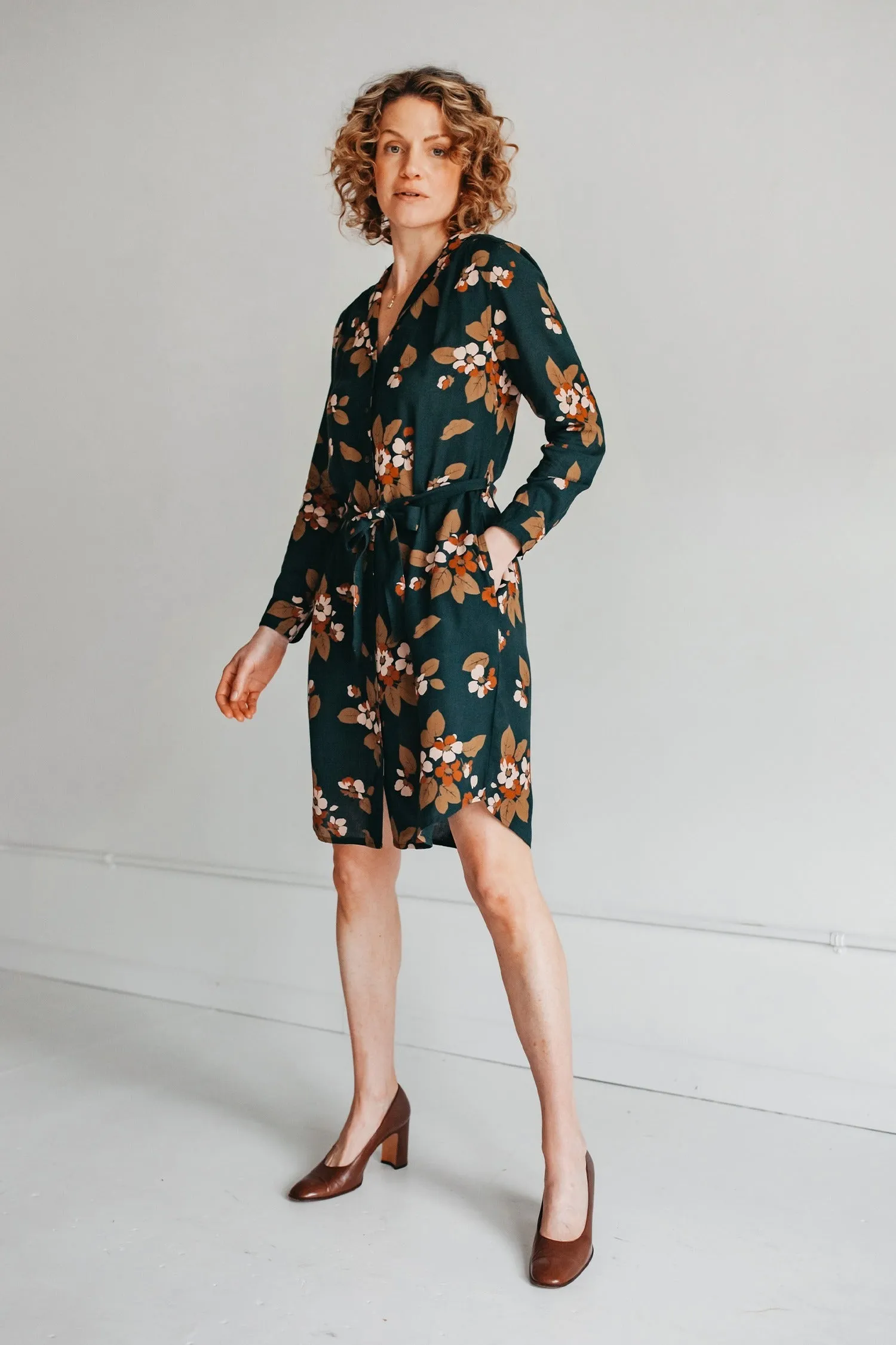 Emery Shirt Dress / Forest Floral