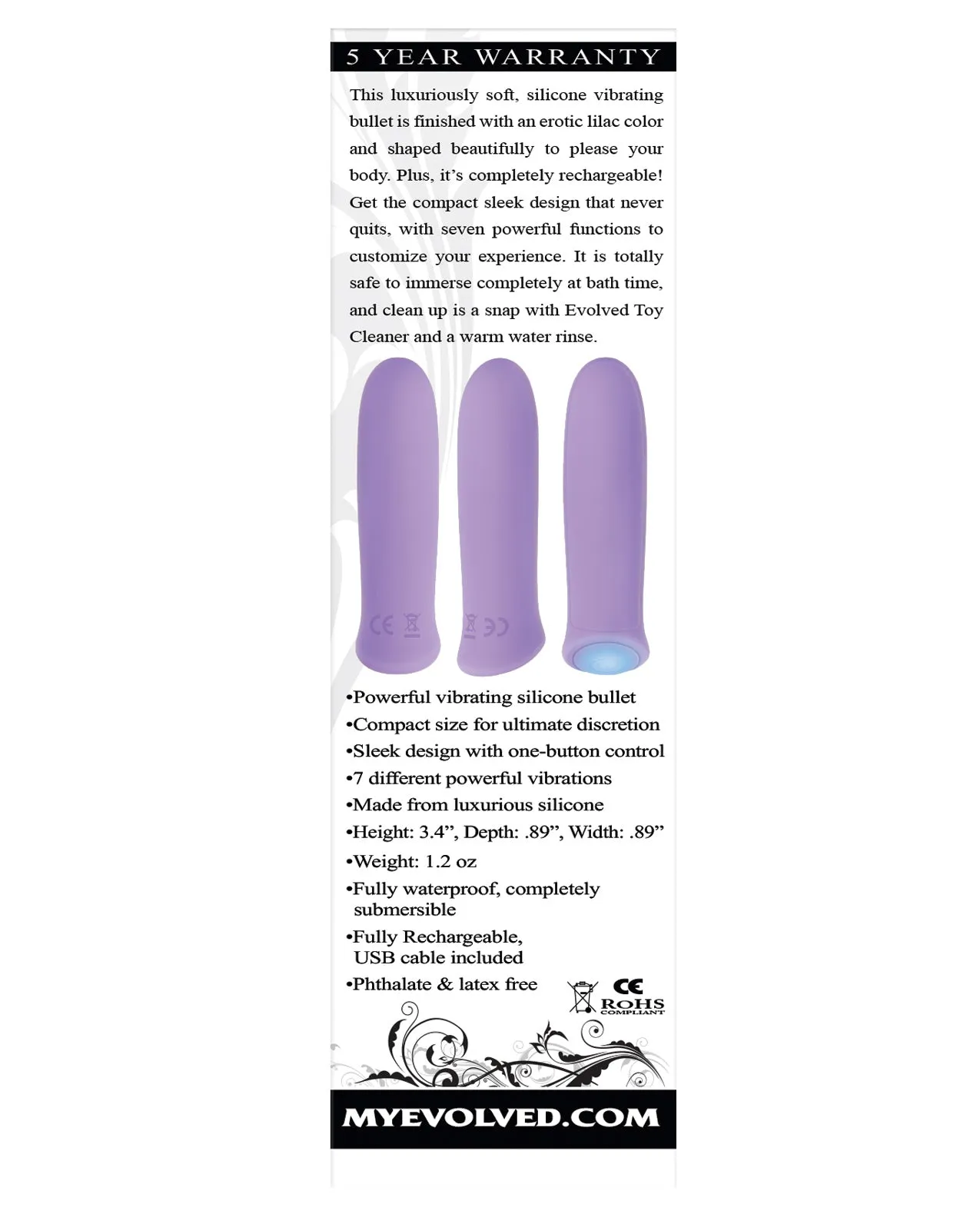 Evolved Purple Haze Rechargeable Bullet - Purple