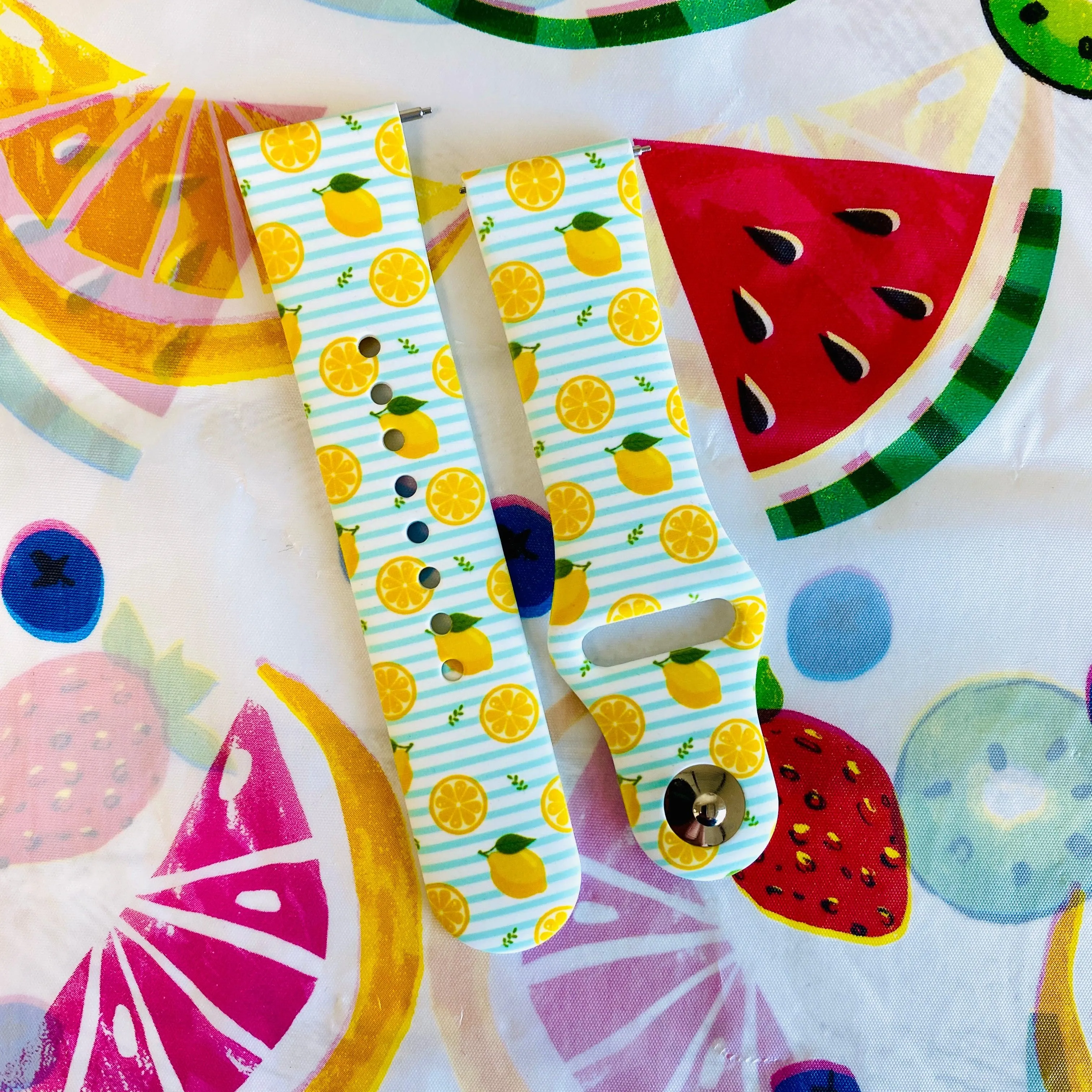 Fancy Fruit Print Silicone Band For Fitbit Versa 1/2 Multiple Colors Available