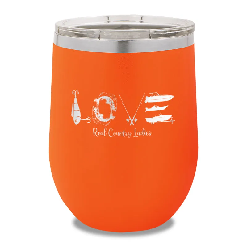 Fishing Love 12oz Stemless Wine Cup