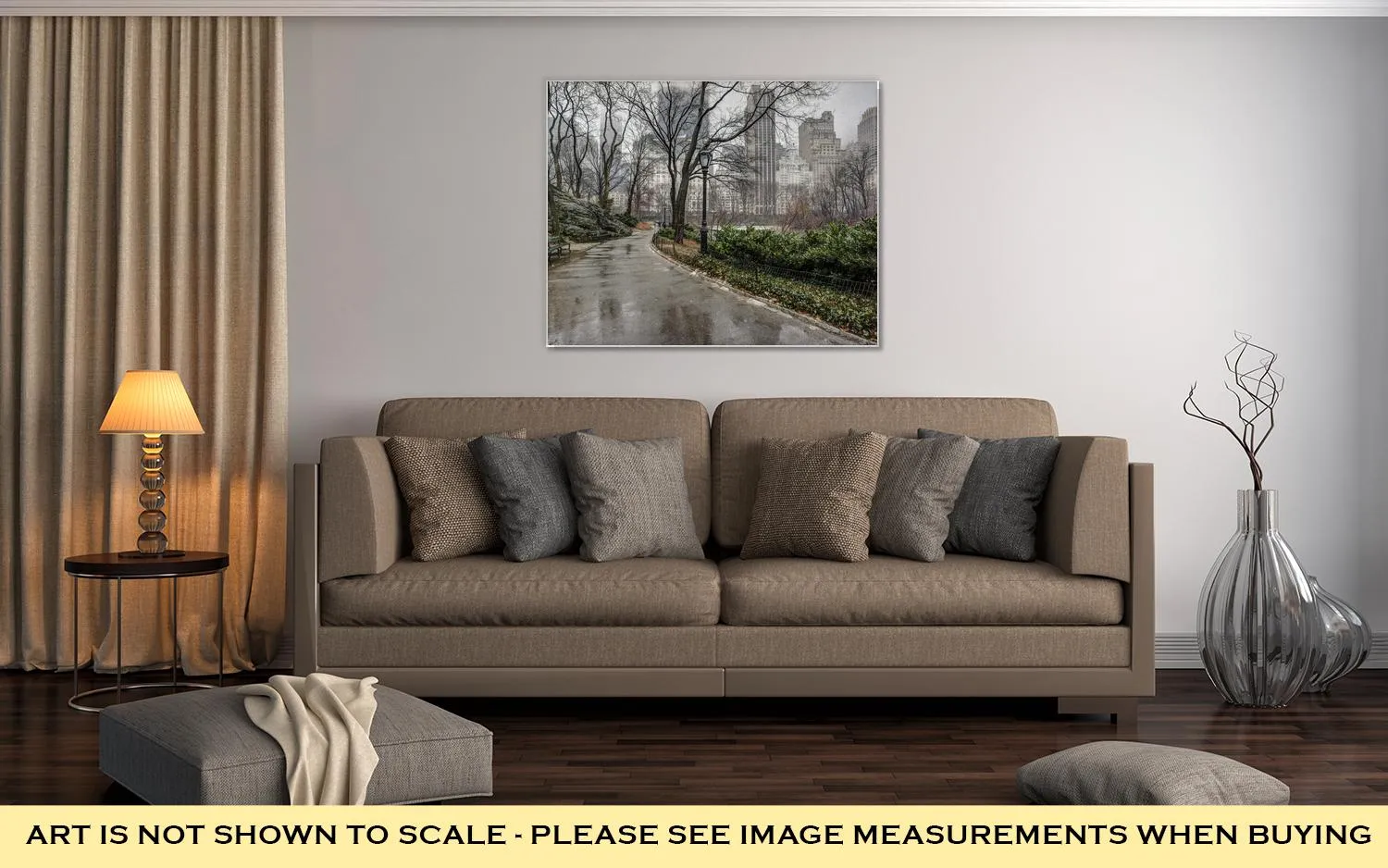 Gallery Wrapped Canvas, Central Park New York City After Rain Storm