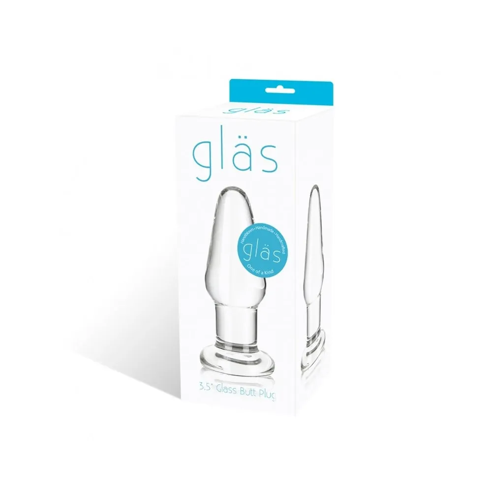 Glas 3.5 inches Glass Butt Plug Clear