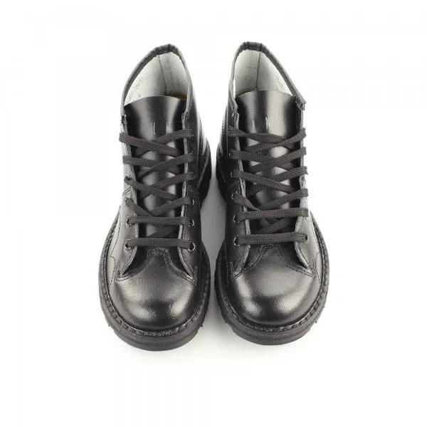 Grafters Black Leather Monkey Boots