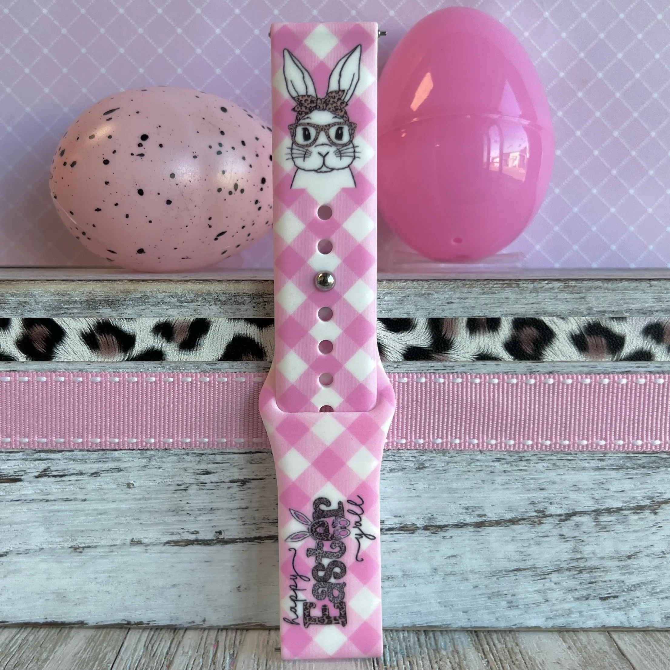 Happy Easter Print Silicone Band For Fitbit Versa 1/2