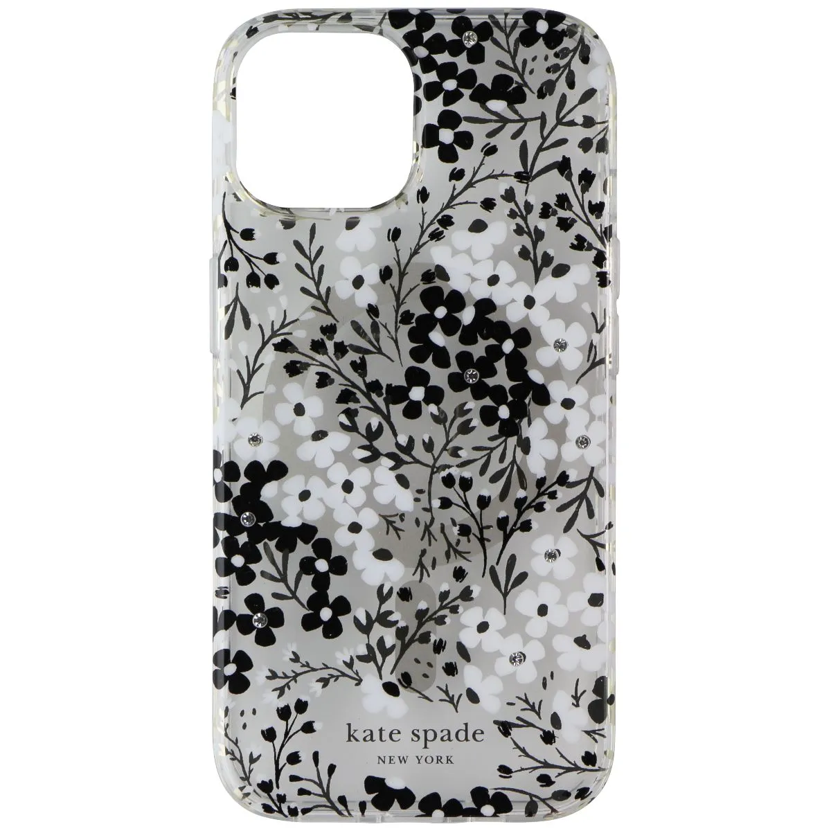 Kate Spade Case for MagSafe for Apple iPhone 15/14/13 Multi Floral Black & White