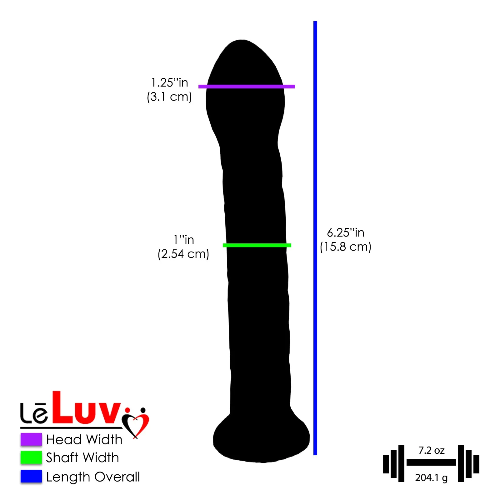 LeLuv Glass Dildo Swirled Texture Shaft, Pointed Tip and Flat Base