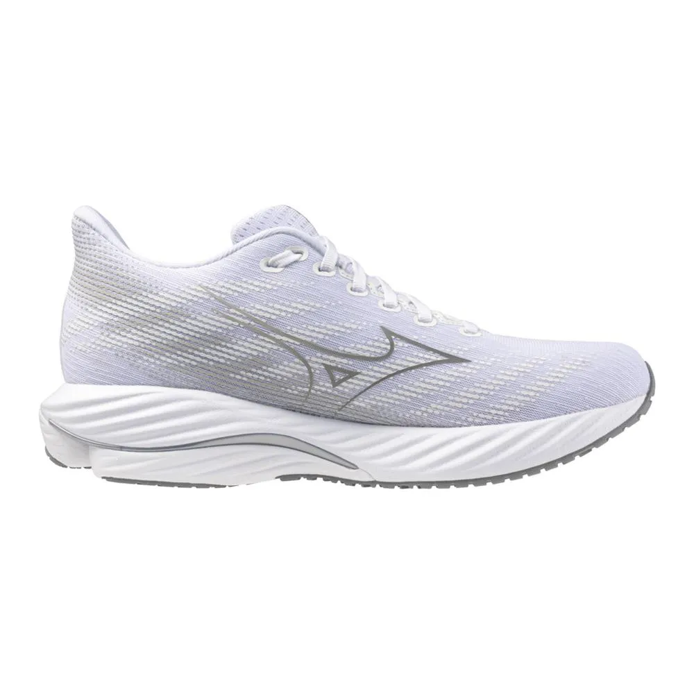 Men's Mizuno Wave Rider 28 Running Shoe in White Ultimate Grey