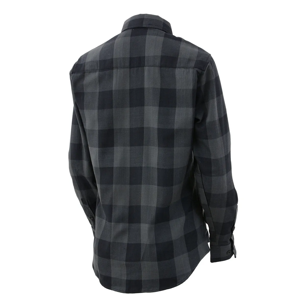 Milwaukee Leather MNG21608 Women's Casual Dark Gray and Black Long Sleeve Cotton Casual Flannel Shirt