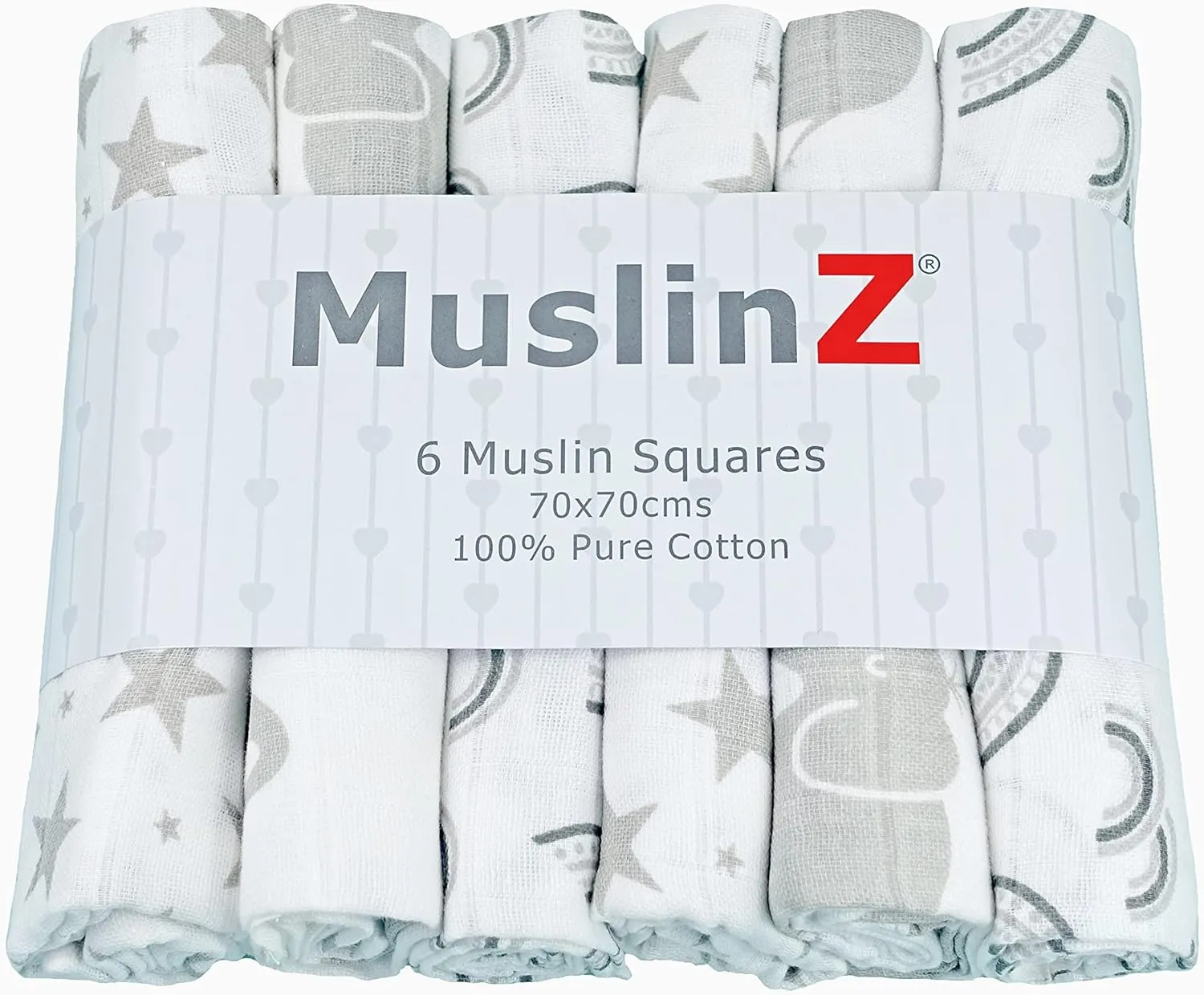 Muslin Squares Six & 12 Pack - Nine Colours & Patterns