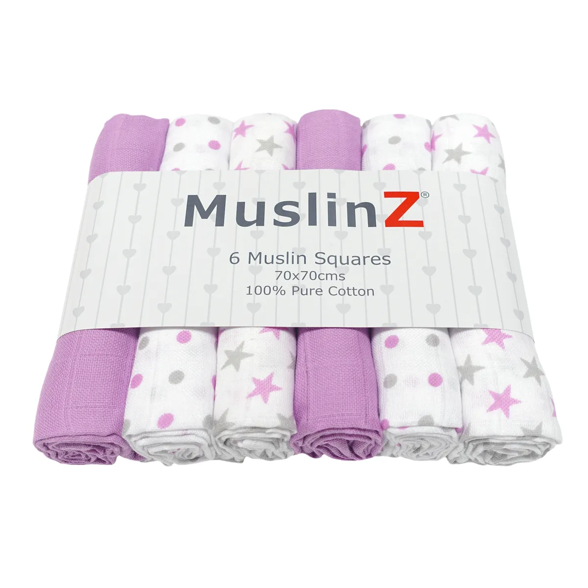 Muslin Squares Six & 12 Pack - Nine Colours & Patterns