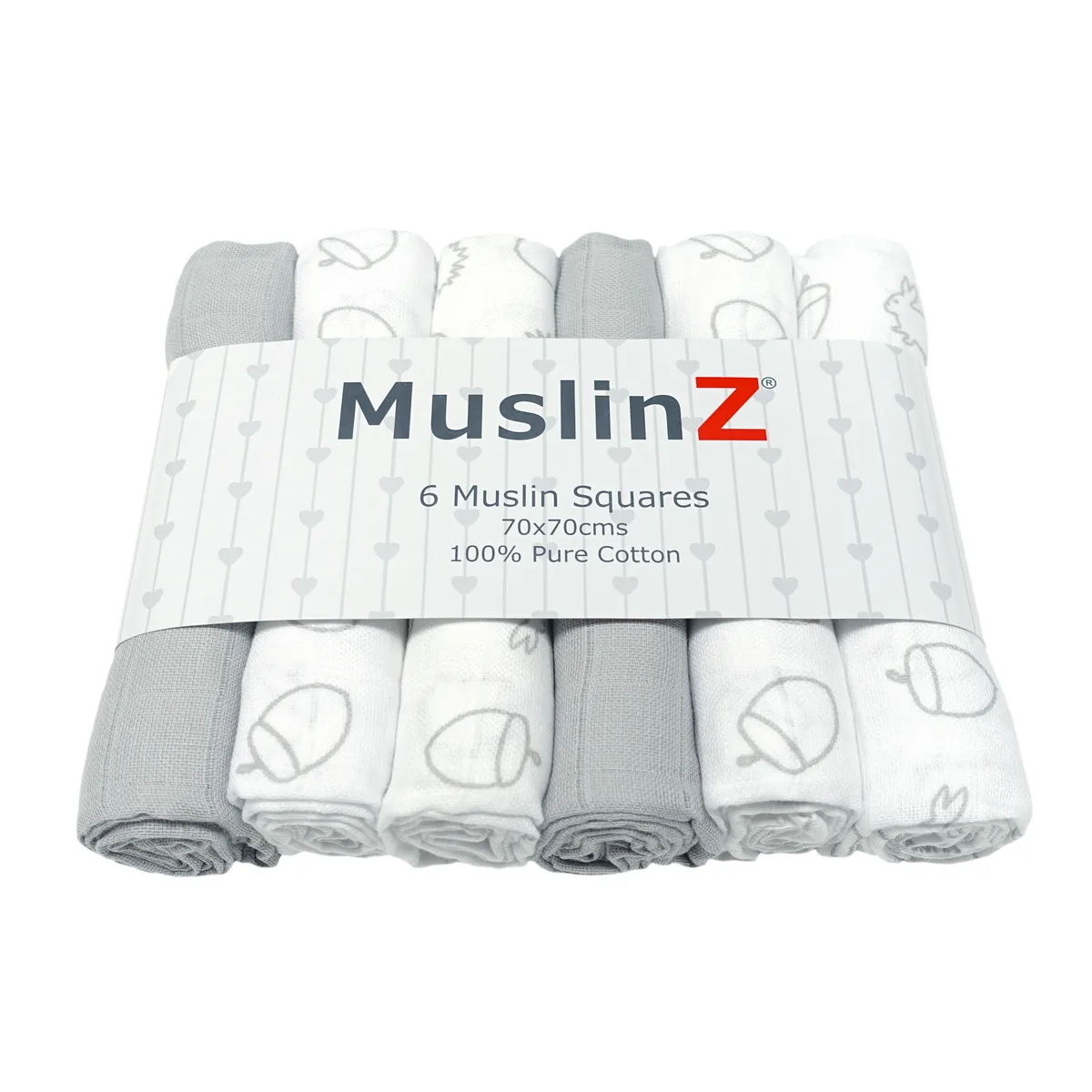 Muslin Squares Six & 12 Pack - Nine Colours & Patterns