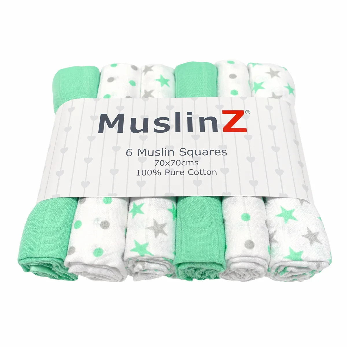 Muslin Squares Six & 12 Pack - Nine Colours & Patterns