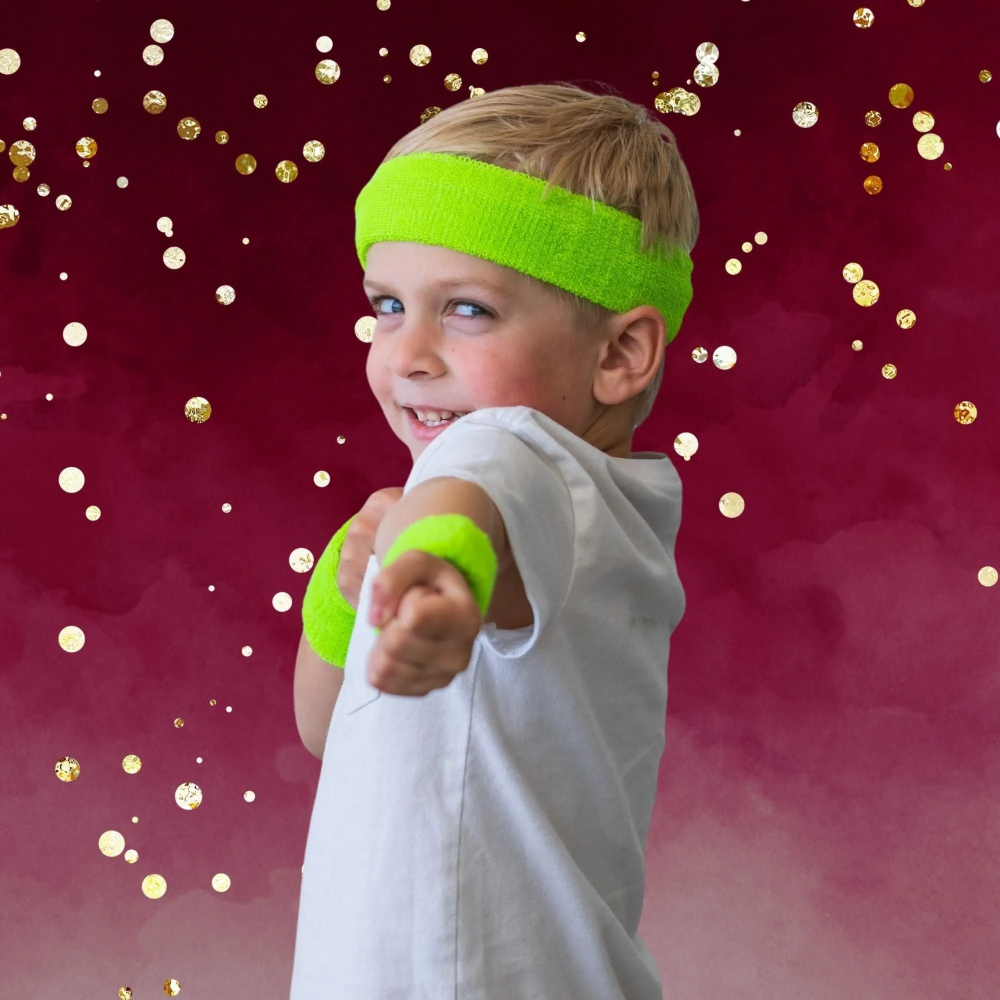 Neon Green Sweatband Set