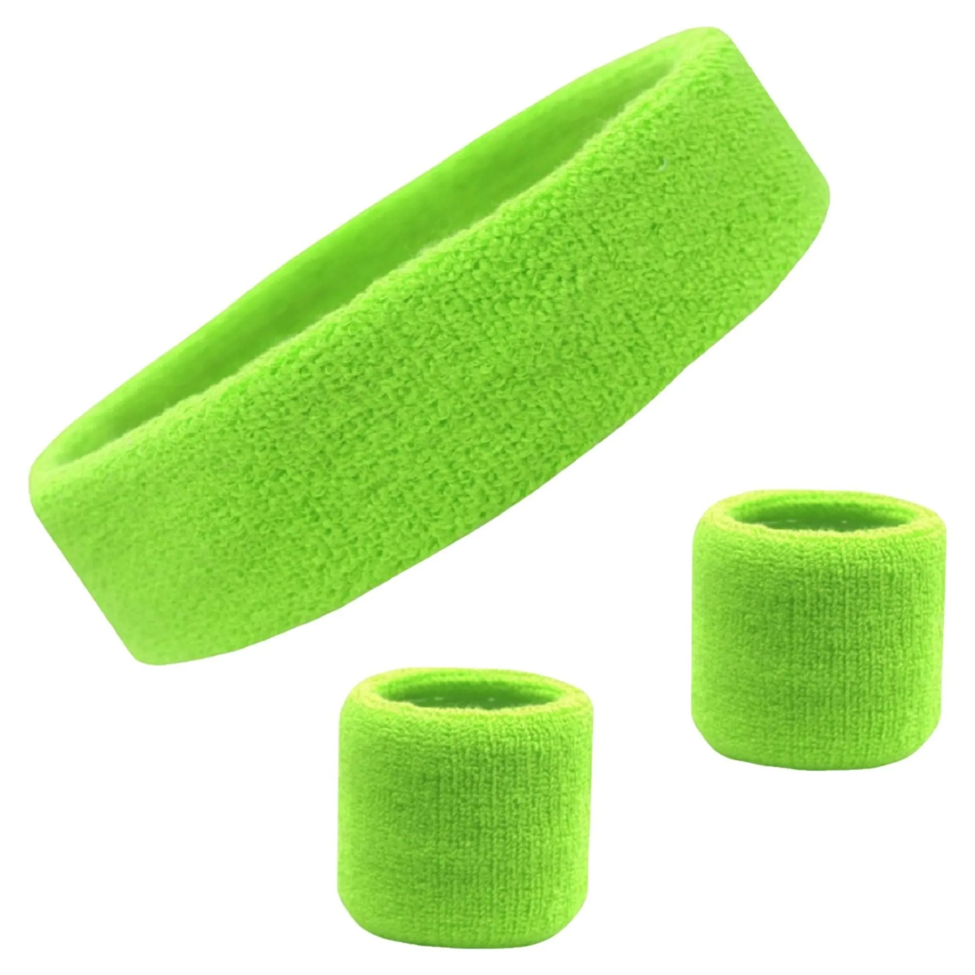 Neon Green Sweatband Set