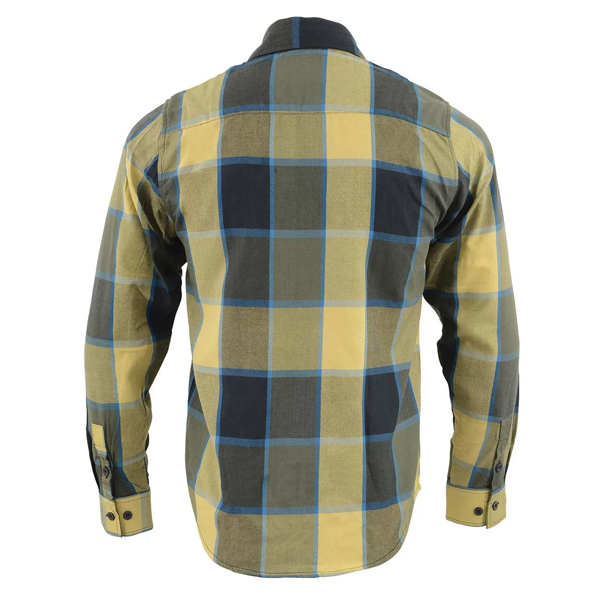 NexGen MNG11639 Men's Beige with Black and Blue Long Sleeve Cotton Flannel Shirt