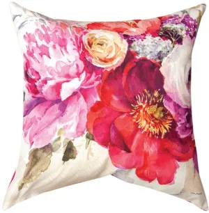 Obviously Pink Floral Indoor-Outdoor Reversible Pillow by Lisa Audit©