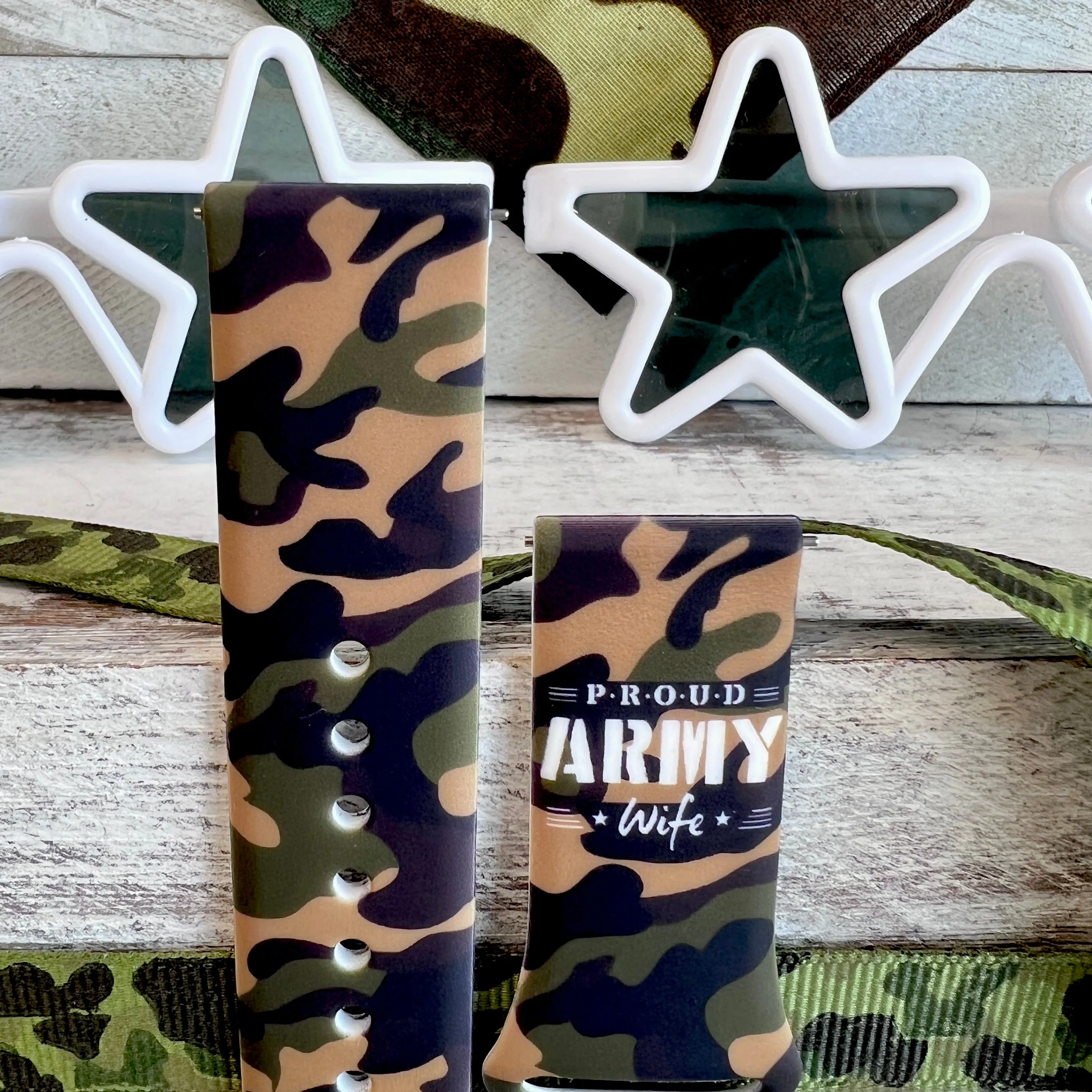 Proud Army Wife Print Silicone Band For Samsung Watch