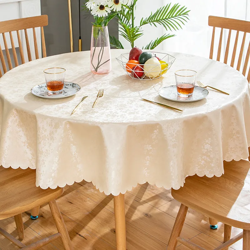 Pu Waterproof and Oil-Proof Fabric round Tablecloth Tablecloth