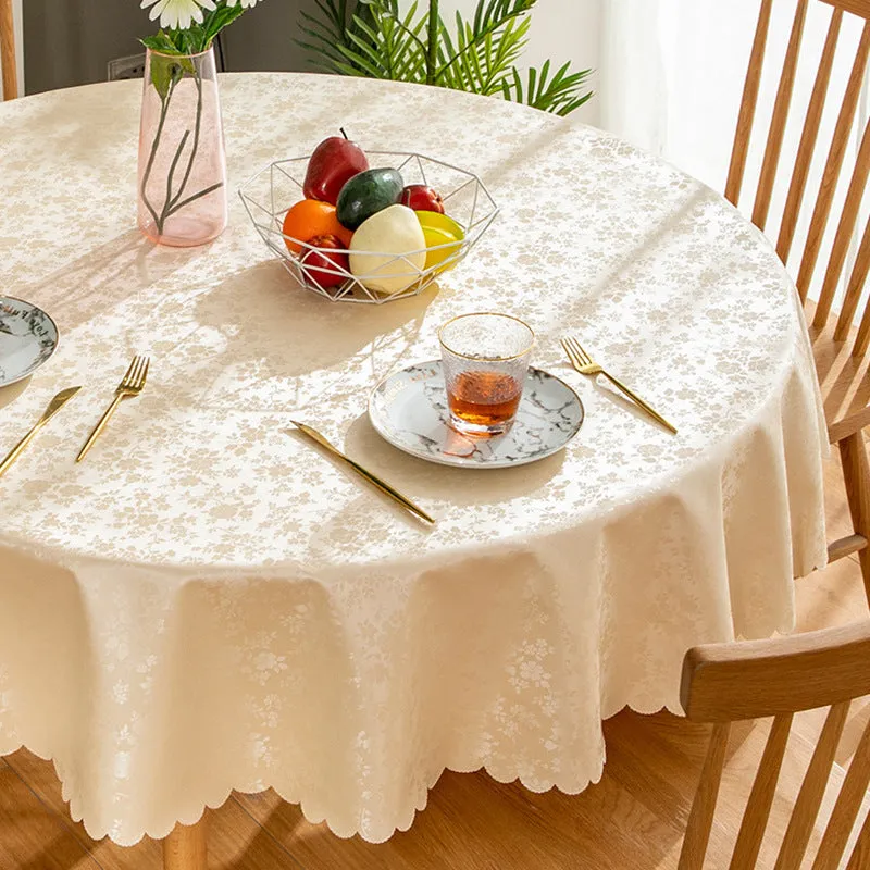 Pu Waterproof and Oil-Proof Fabric round Tablecloth Tablecloth