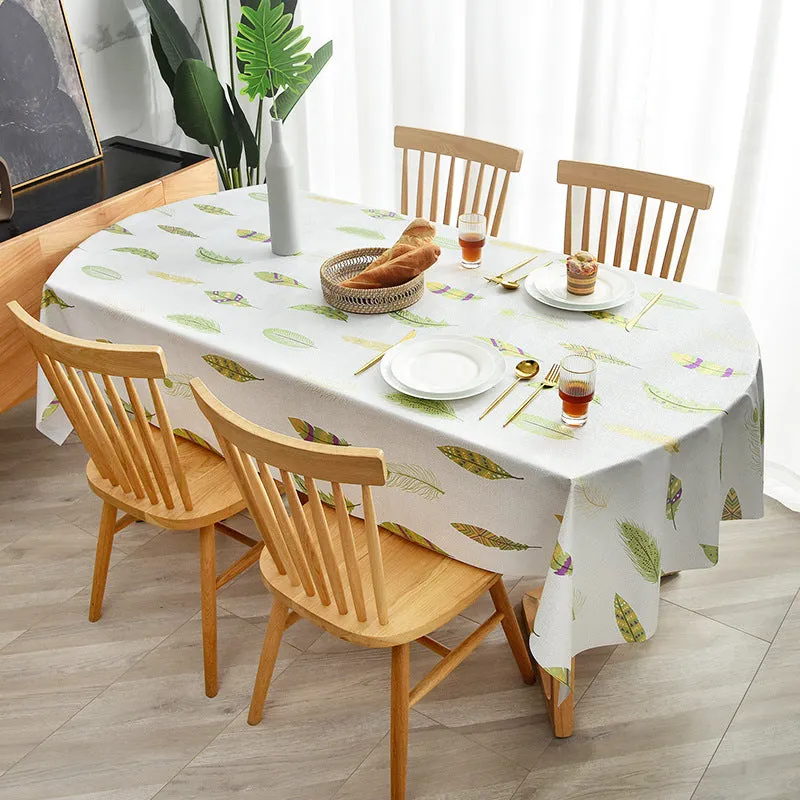 PVC Material Fabrics Tablecloth Waterproof and Oil-Proof Oval Tablecloth Rectangular