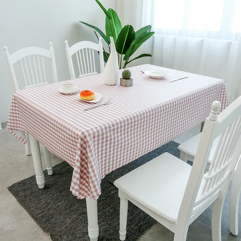 PVC TableCloth Waterproof Oil-Proof Fresh Plaid Tablecloth