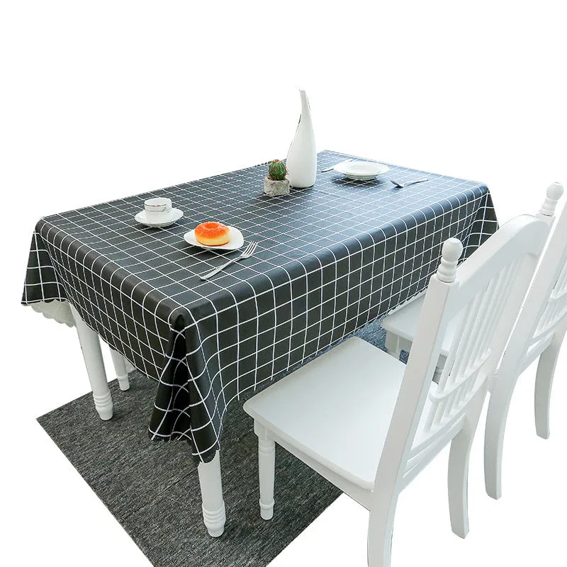 PVC TableCloth Waterproof Oil-Proof Fresh Plaid Tablecloth