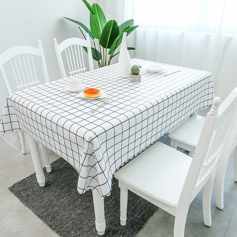 PVC TableCloth Waterproof Oil-Proof Fresh Plaid Tablecloth