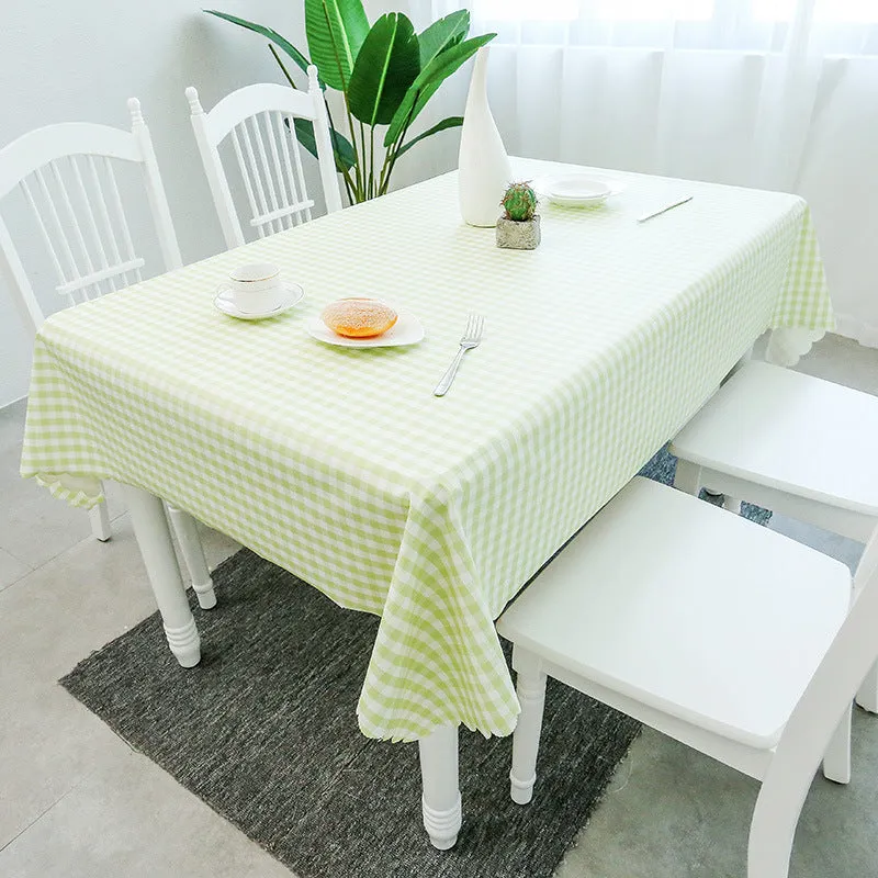 PVC TableCloth Waterproof Oil-Proof Fresh Plaid Tablecloth