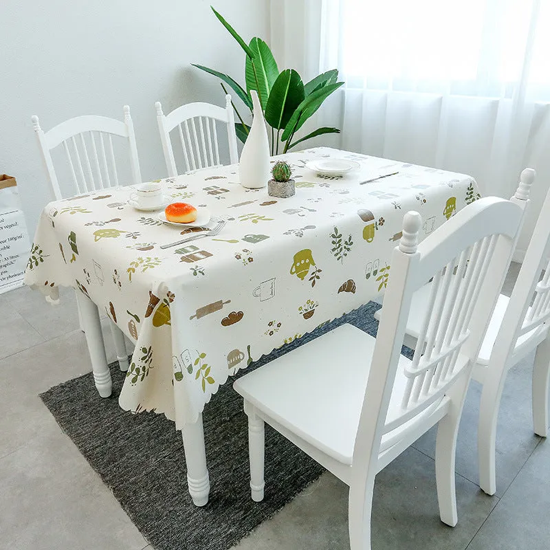 PVC TableCloth Waterproof Oil-Proof Fresh Plaid Tablecloth