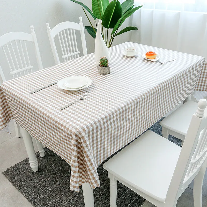 PVC TableCloth Waterproof Oil-Proof Fresh Plaid Tablecloth